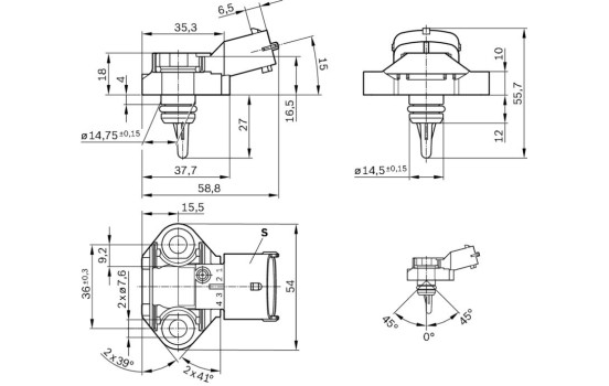 Sensor, bränsletemperatur DS-K-TF50-1000KPA Bosch, bild 5