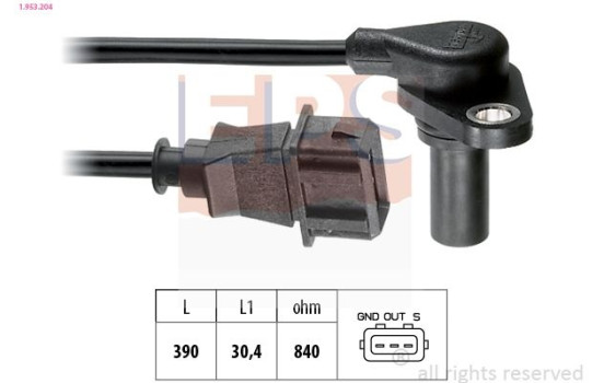 Varvtalssensor, automatväxellåda Made in Italy - OE Equivalent 1.953.204 EPS Facet