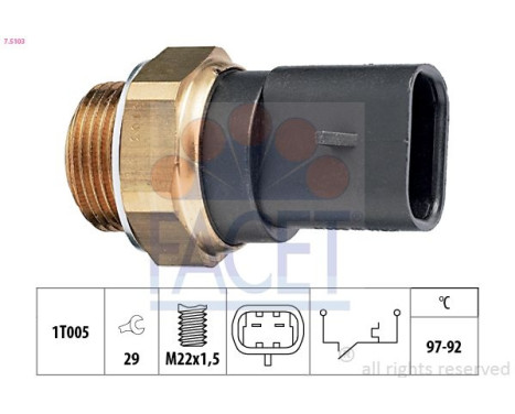 Termokontakt, kylarfläkt Made in Italy - OE Equivalent 7.5103 Facet