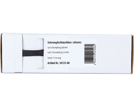 Krympslang Svart Ø 4,8 mm Ø 2,4 mm Längd 12 meter