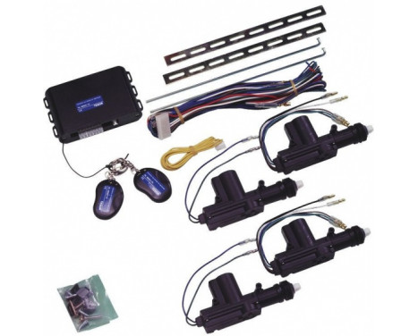 Universal centrallås kit - 4-dörrars -. Inkl 4-motorer och 2 fjärrkontroller