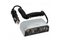 Carpoint 2-vägsuttag 2x12V 1xUSB 8A