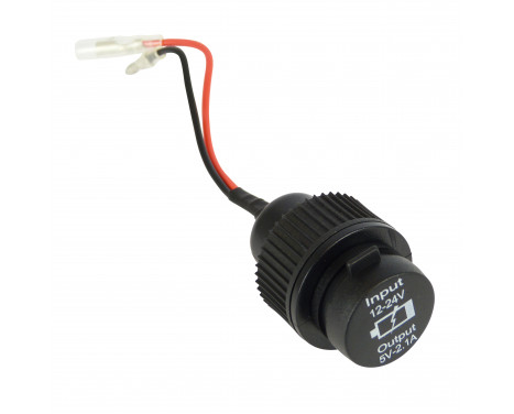USB-adapter - 2 portar 5V 2.1A - flush - svart, bild 2