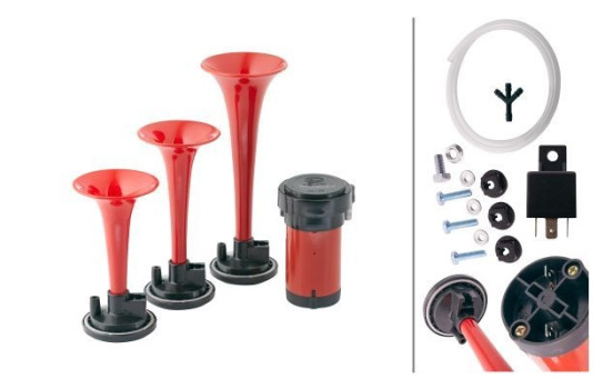 Bocina de compresor de 3 tonos 12 V 118 dB