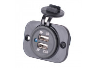 Adaptador USB integrado 2xUSB 5V-2.1A y 1A/Entrada 12V-24V