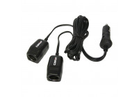 Enchufe doble con cable de 2 m, 12 V/10 A