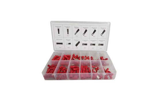 Surtido de conectores de cable rojos 260 uds.