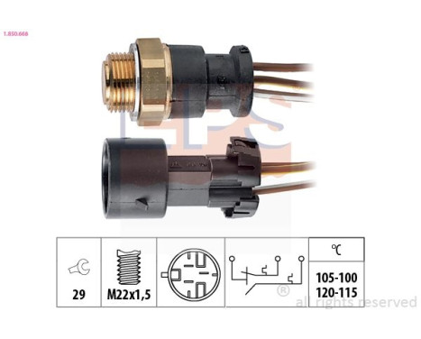 Interruptor de temperatura, ventilador del radiador 1.850.668 EPS Facet