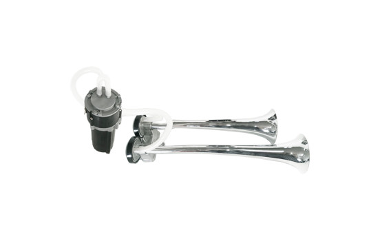 Bocina de aire Simoni Racing bicolor para camión, 24 V, 118 dB, aluminio