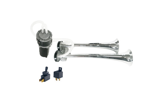 Bocina de aire Simoni Racing bicolor para camión, 24 V, 118 dB, aluminio, Imagen 2