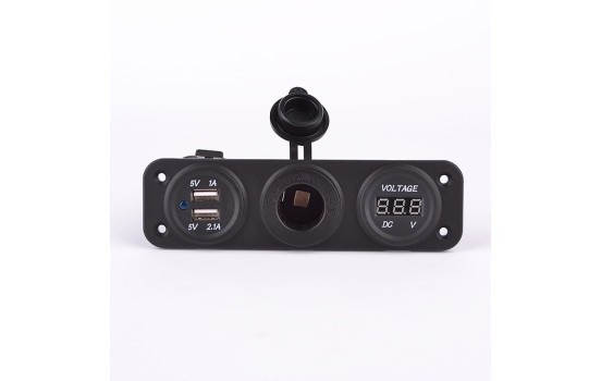 Caja de empotrar USB de lujo AutoStyle con marco 12/24 voltios 117 x 29 mm, Imagen 2
