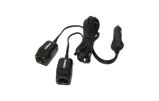 Enchufe doble con cable de 2 m, 12 V/10 A