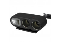 Regleta de 2 vías con USB y luz