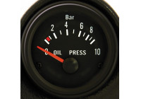 Medidor de presión de aceite negro de 0 a 10 bar, 52 mm