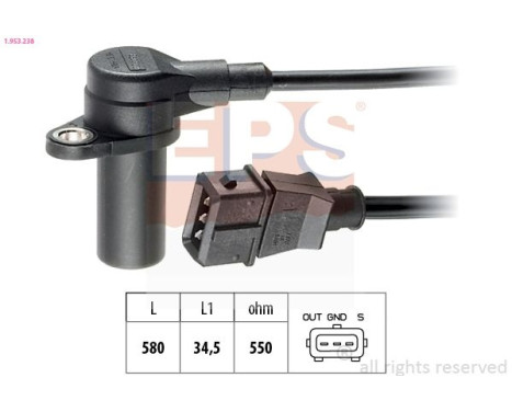 Sensor del cigüeñal 1.953.238 EPS Facet