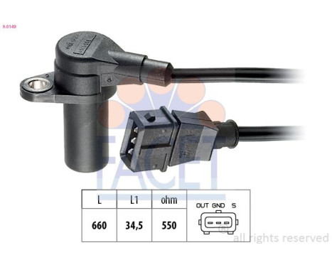 Sensor del cigüeñal 9.0149 Facet