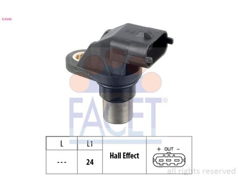 Sensor del cigüeñal 9.0344 Facet