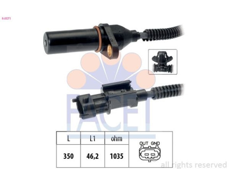 Sensor del cigüeñal 9.0571 Facet