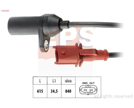 Sensor del cigüeñal 1.953.206 EPS Facet