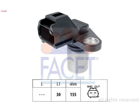 Sensor del cigüeñal 9.0263 Facet