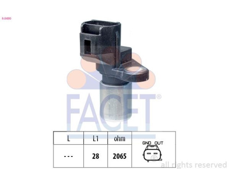 Sensor del cigüeñal 9.0490 Facet