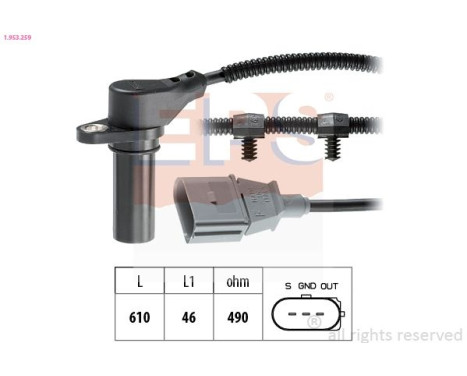 Sensor del cigüeñal 1.953.259 EPS Facet