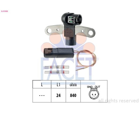 Sensor del cigüeñal 9.0199K Facet