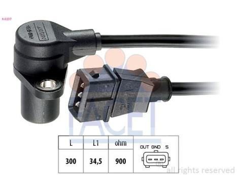 Sensor del cigüeñal 9.0237 Facet