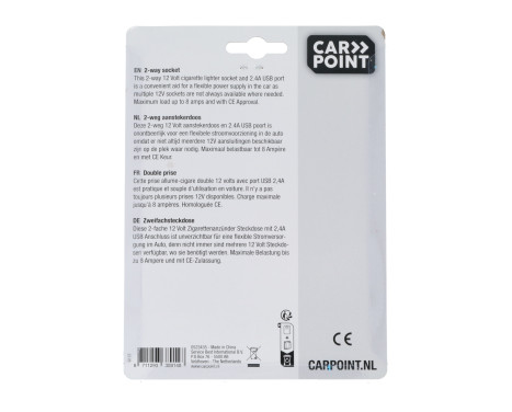 Carpoint 2-way socket 2x12V 1xUSB 2.4A, Image 4