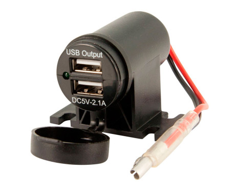 USB adapter - 2 ports 5V-2.1A - up / down - 12V - black, Image 2