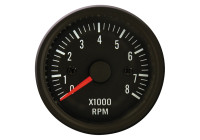 Performance Instrument Black Tachometer> 8000rpm 2/3/4/5/6/8 cyl. 52mm