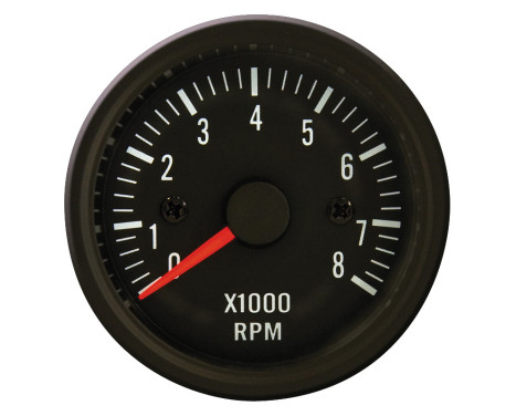 Performance Instrument Black Tachometer> 8000rpm 2/3/4/5/6/8 cyl. 52mm