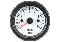 Performance Instrument White Tachometer> 8000rpm 2/3/4/5/6/8 cyl. 52mm
