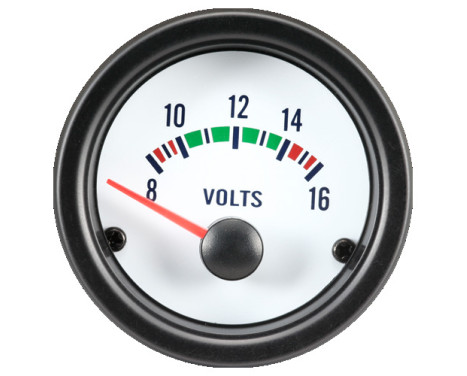 Performance Instrument White Voltage 8-16 Volt 52mm