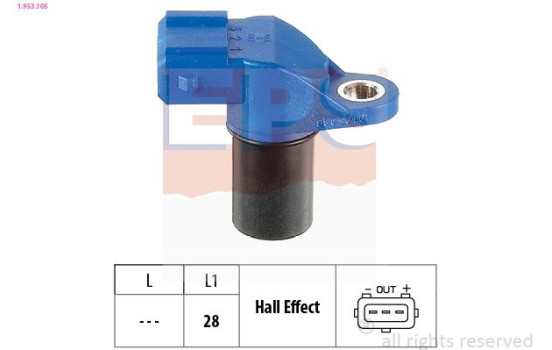 Sensor, camshaft position Made in Italy - OE Equivalent 1.953.105 EPS Facet