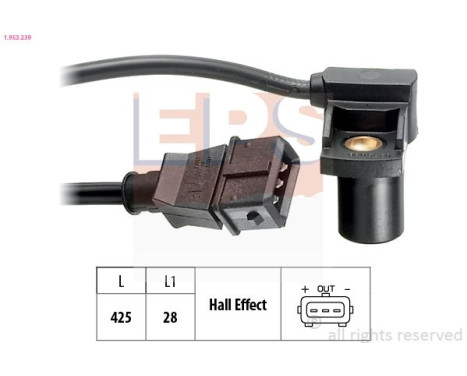 Sensor, camshaft position Made in Italy - OE Equivalent 1.953.239 EPS Facet, Image 2