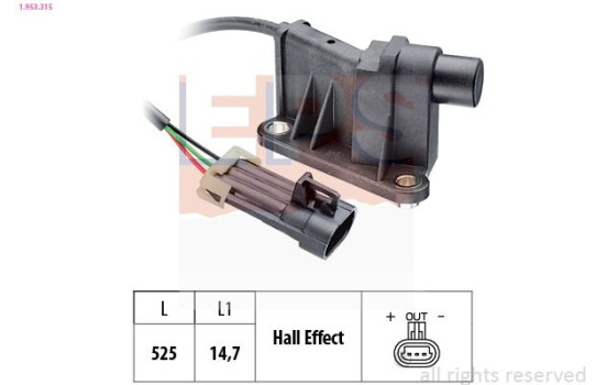 Sensor, camshaft position Made in Italy - OE Equivalent 1.953.315 EPS Facet