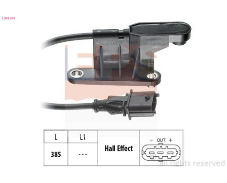 Sensor, camshaft position Made in Italy - OE Equivalent 1.953.316 EPS Facet