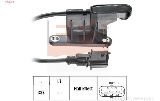 Sensor, camshaft position Made in Italy - OE Equivalent 1.953.316 EPS Facet