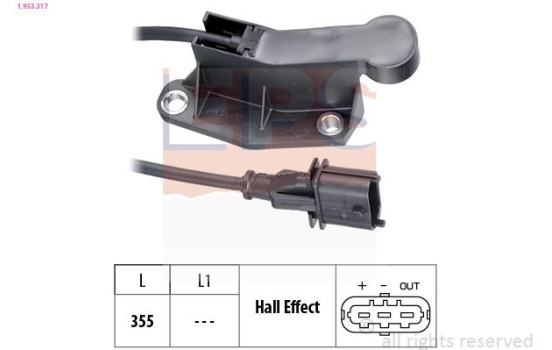 Sensor, camshaft position Made in Italy - OE Equivalent 1.953.317 EPS Facet