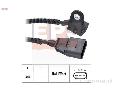 Sensor, camshaft position Made in Italy - OE Equivalent 1.953.423 EPS Facet