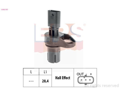 Sensor, camshaft position Made in Italy - OE Equivalent 1.953.757 EPS Facet