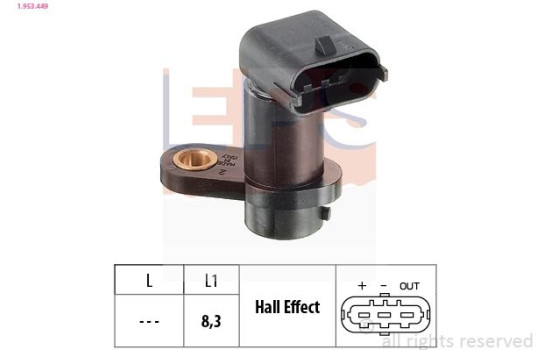 Sensor, camshaft position Made in Italy - OE Equivalent 1953449 EPS Facet