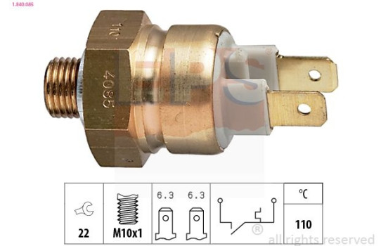 Temperature Switch, coolant warning lamp Made in Italy - OE Equivalent 1.840.085 EPS Facet