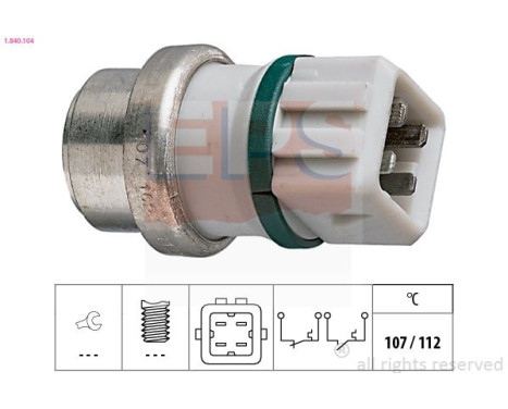 Temperature Switch, coolant warning lamp Made in Italy - OE Equivalent 1.840.104 EPS Facet