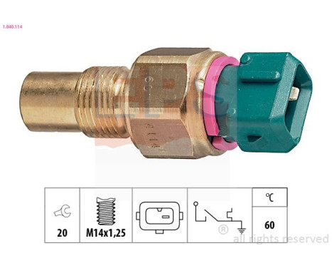Temperature Switch, coolant warning lamp Made in Italy - OE Equivalent 1.840.114 EPS Facet