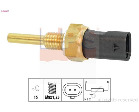 Sensor, coolant temperature 1.830.417 EPS Facet