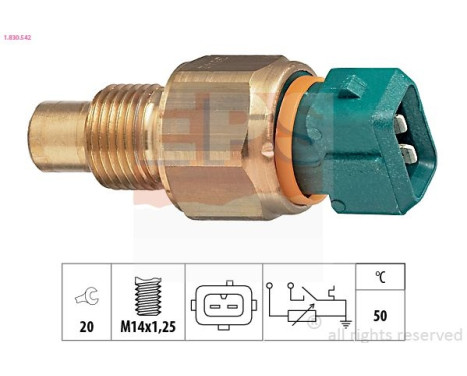 Sensor, coolant temperature 1.830.542 EPS Facet