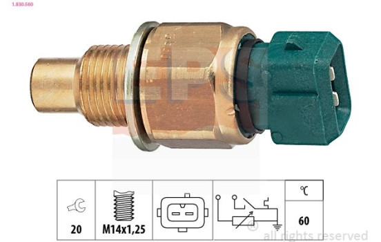 Sensor, coolant temperature 1.830.560 EPS Facet