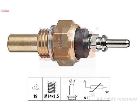 Sensor, coolant temperature Made in Italy - OE Equivalent 1.830.088 EPS Facet